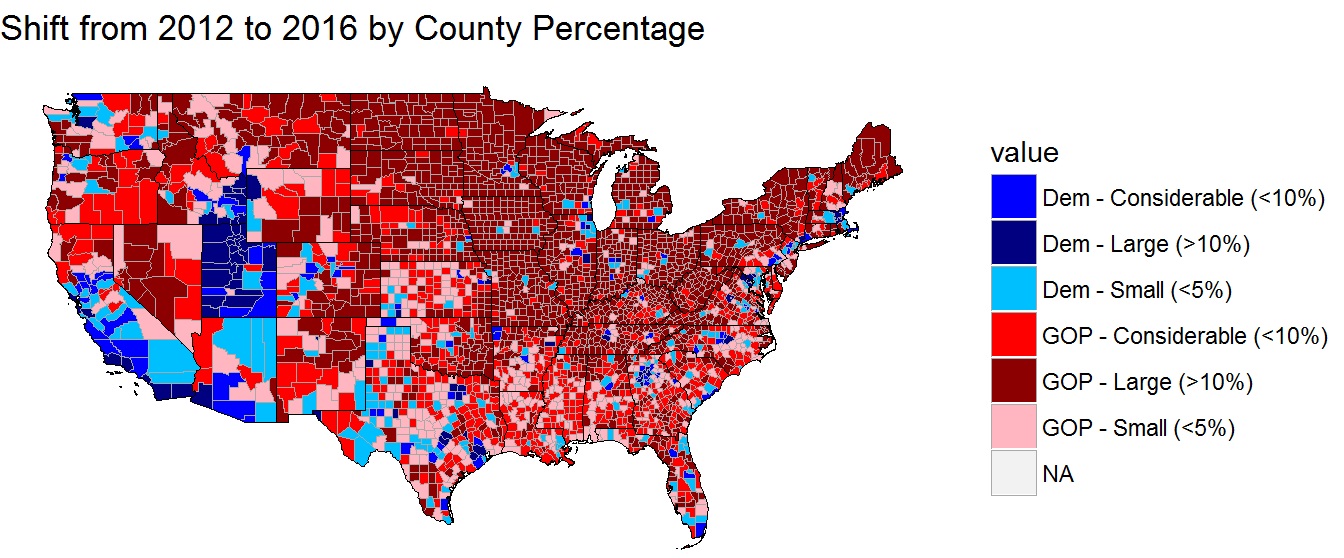 2012 to 2016 Vote Shift